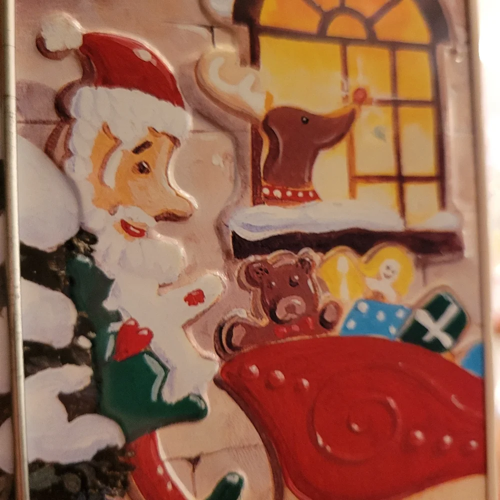 Williams Sonoma Santa's Cookie Workhsop Tin Cookie Cutter Set ~ Cute ~ Like New